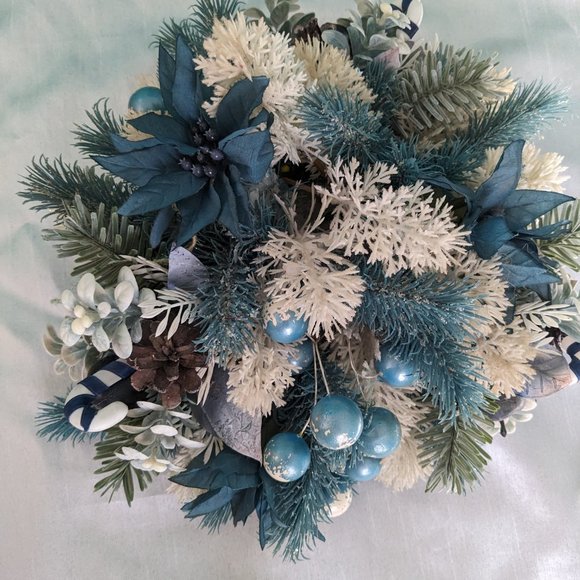 Other - Wreath-Artificial Blue, White and Silver.